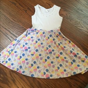 Ice cream rhinestone girls tank dress